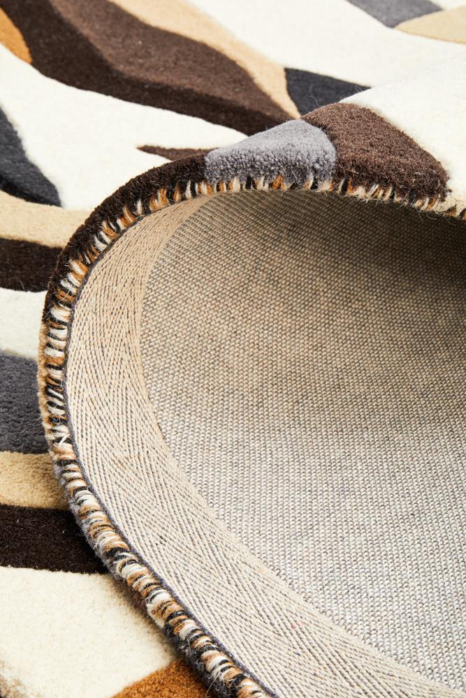 Matrix Pure Wool Fossil Round Rug - ICONIC RUGS