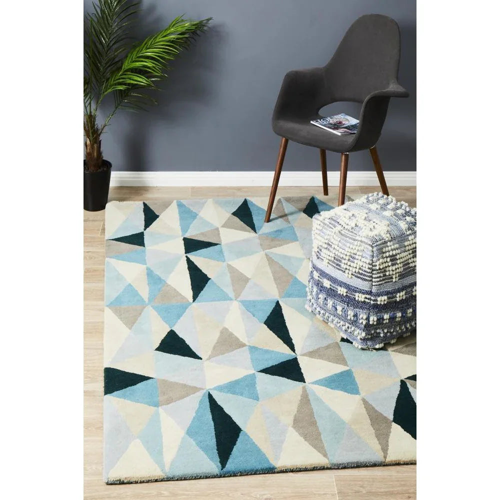 Matrix Pure Wool Turquoise Rug - ICONIC RUGS