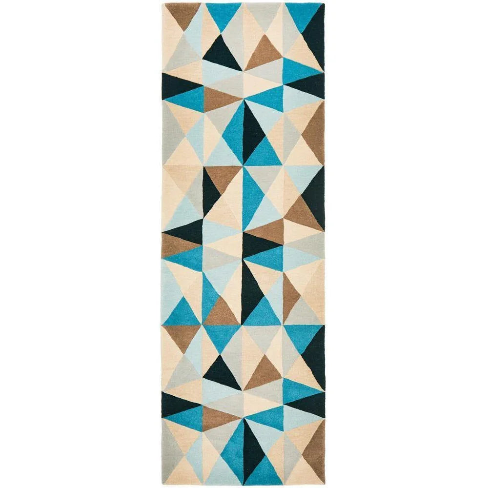 Matrix Pure Wool Turquoise Runner Rug - ICONIC RUGS