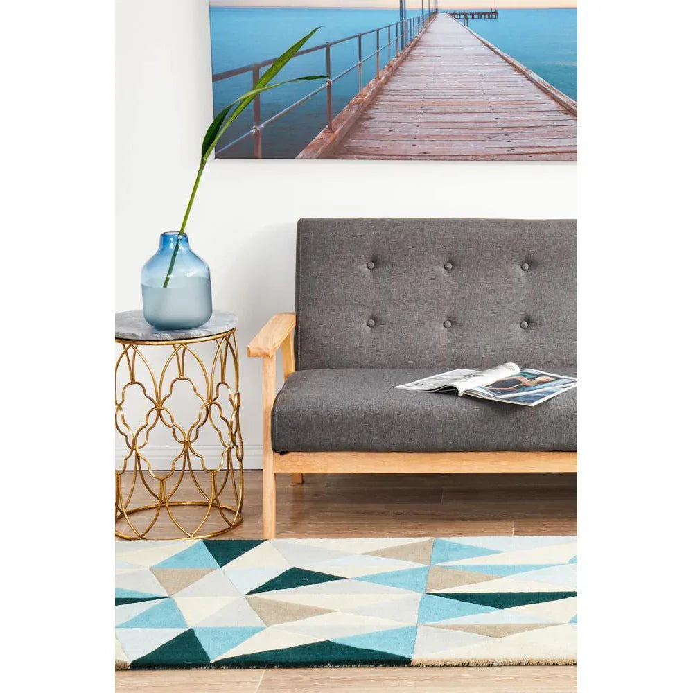 Matrix Pure Wool Turquoise Runner Rug - ICONIC RUGS