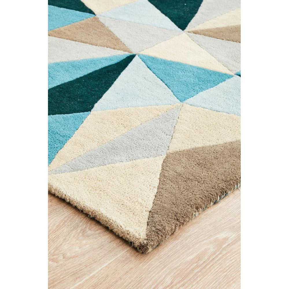 Matrix Pure Wool Turquoise Runner Rug - ICONIC RUGS
