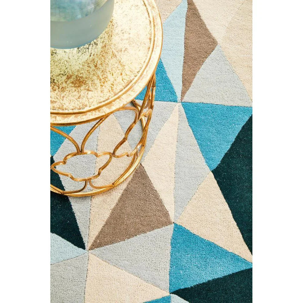 Matrix Pure Wool Turquoise Runner Rug - ICONIC RUGS