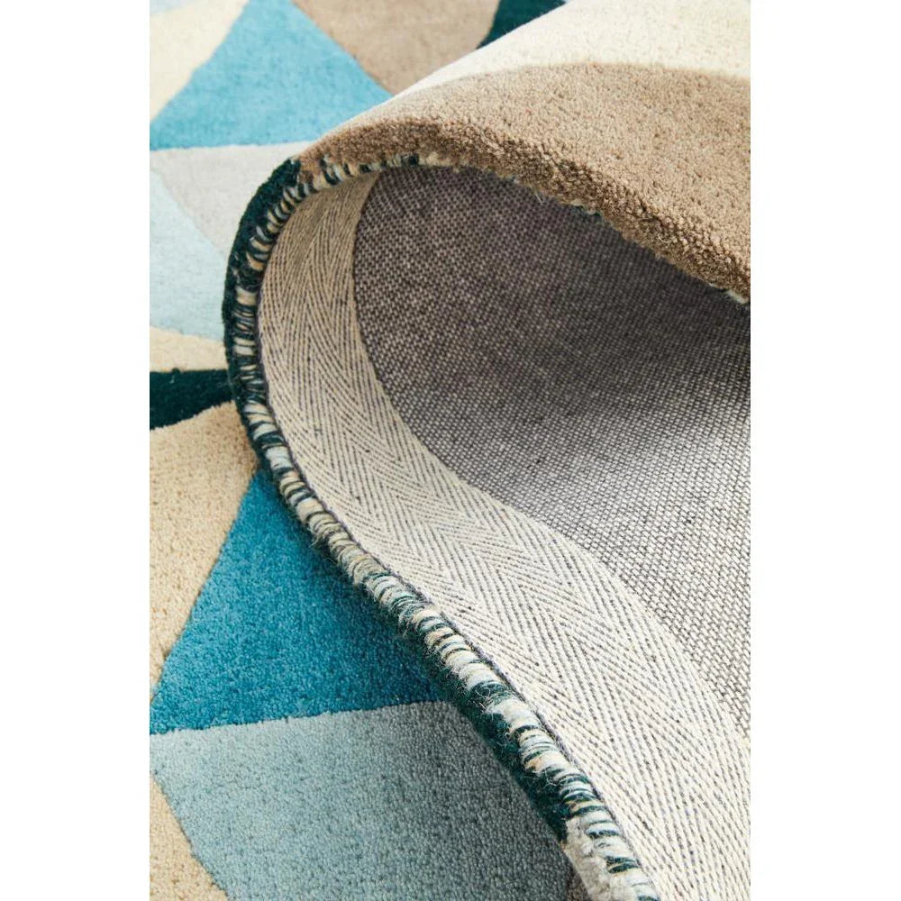 Matrix Pure Wool Turquoise Runner Rug - ICONIC RUGS