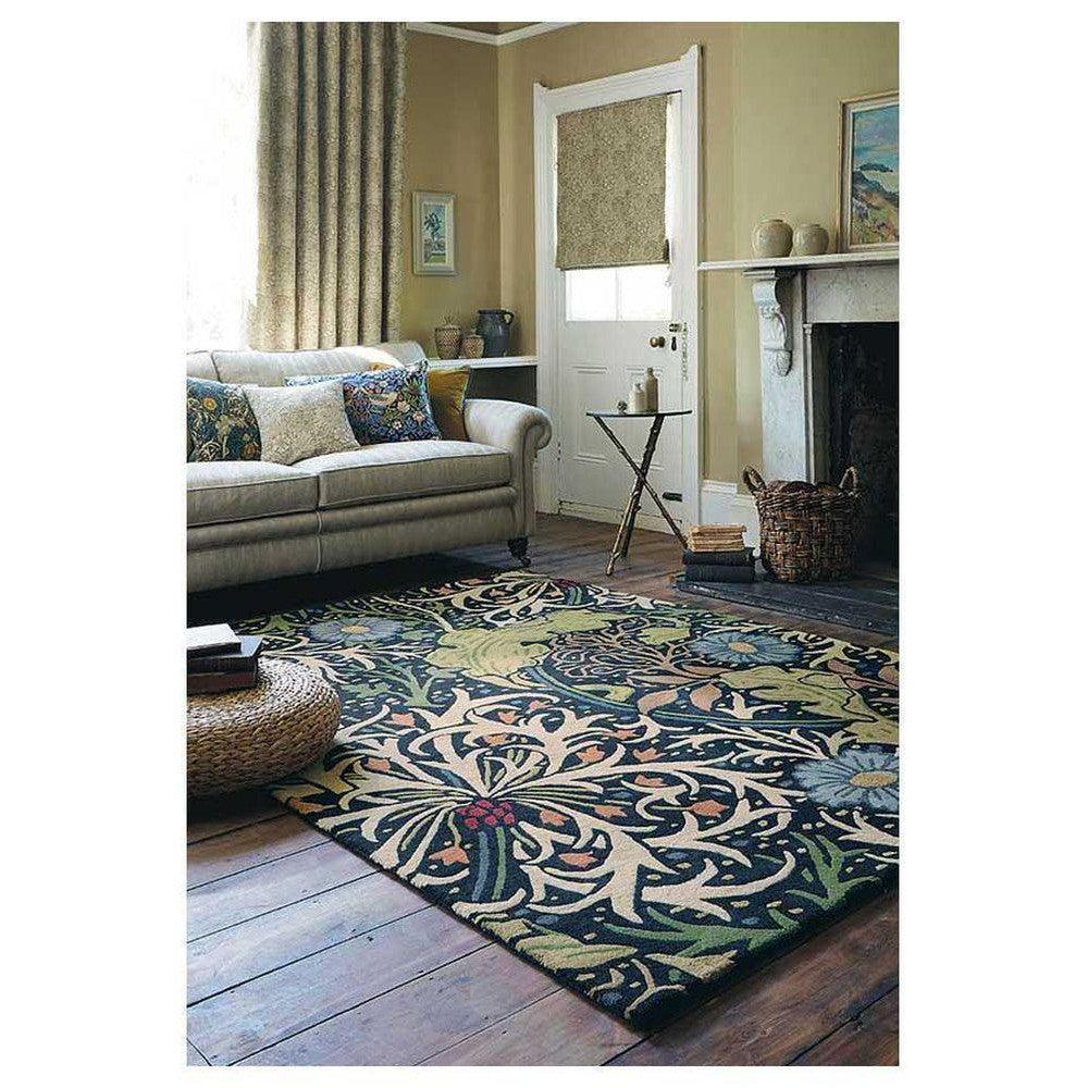 Morris & Co Seaweed Ink Wool Designer Rug