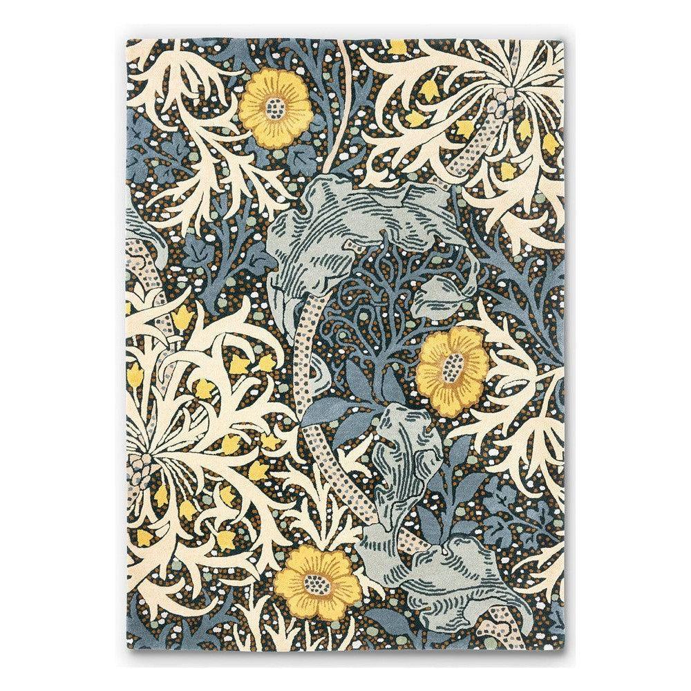 Morris & Co Seaweed Teal Wool Designer Rug