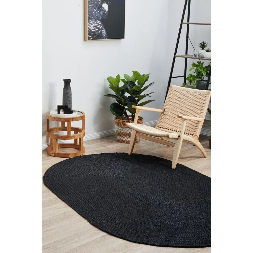 Bondi Black Oval Rug - ICONIC RUGS