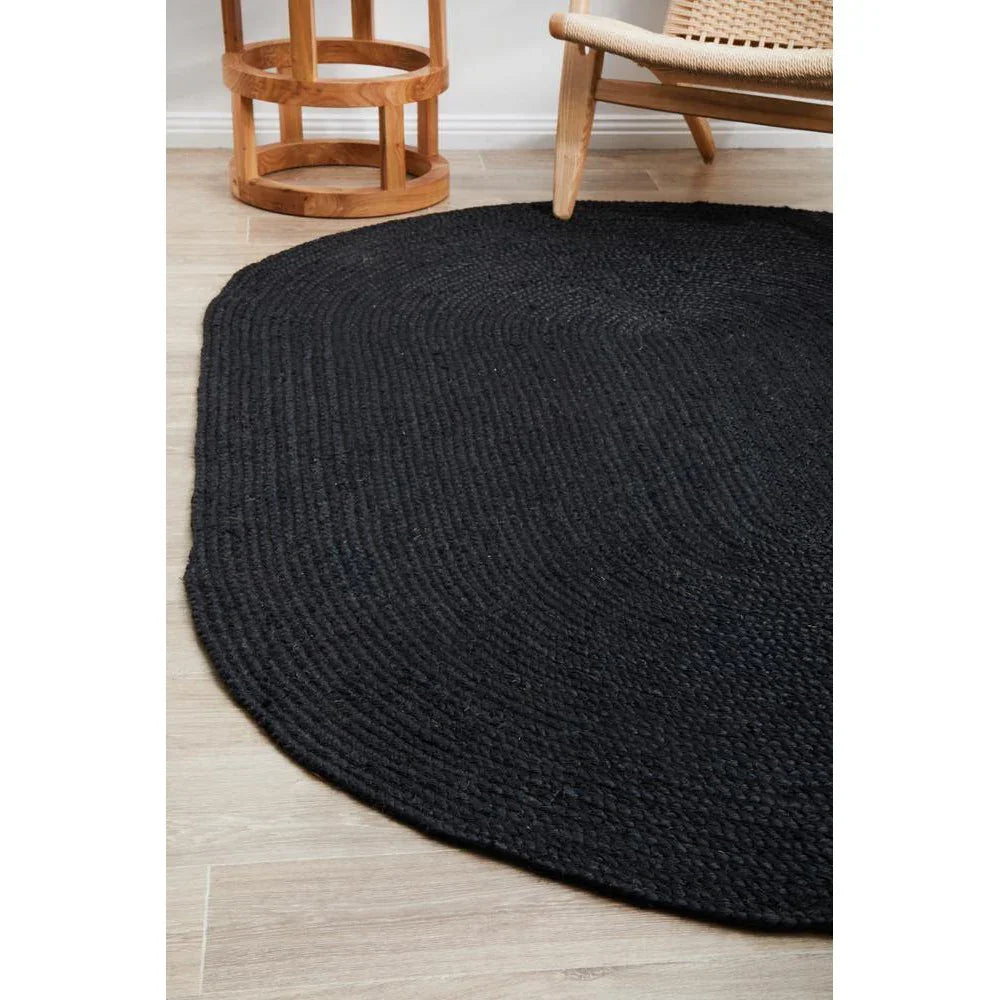 Bondi Black Oval Rug - ICONIC RUGS