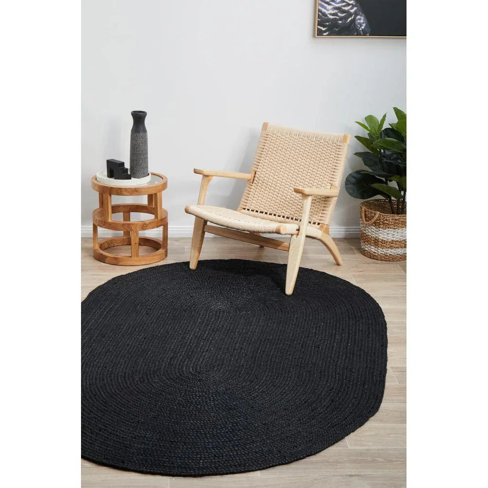 Bondi Black Oval Rug - ICONIC RUGS