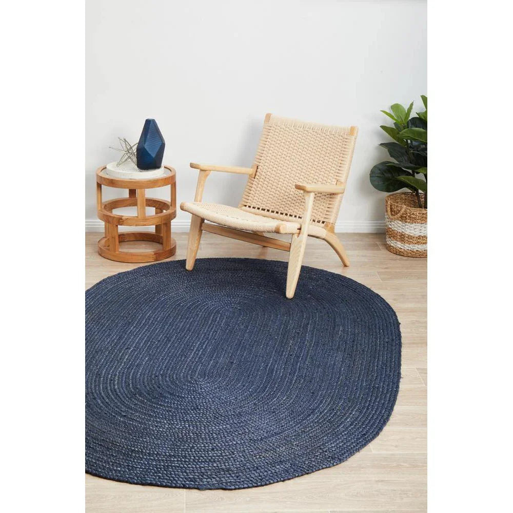 Bondi Navy Oval Rug - ICONIC RUGS
