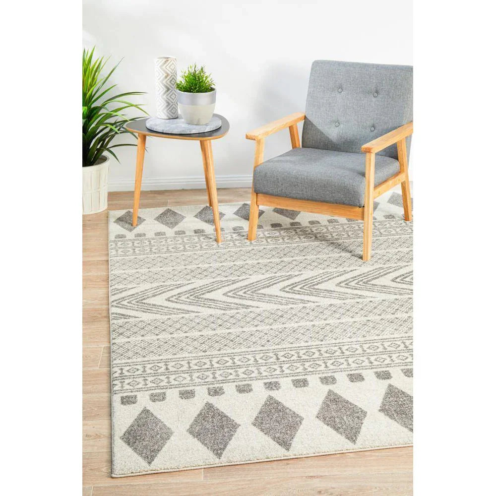 Mirage Adani  Modern Tribal Design Grey Rug - ICONIC RUGS
