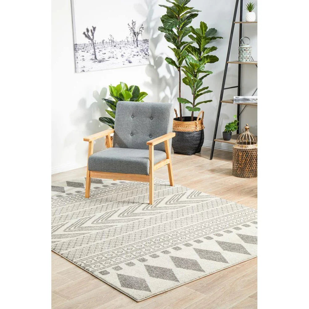Mirage Adani  Modern Tribal Design Grey Rug - ICONIC RUGS