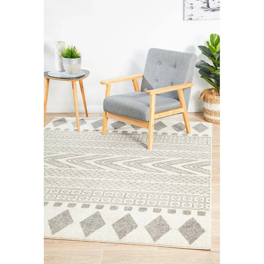 Mirage Adani  Modern Tribal Design Grey Rug - ICONIC RUGS