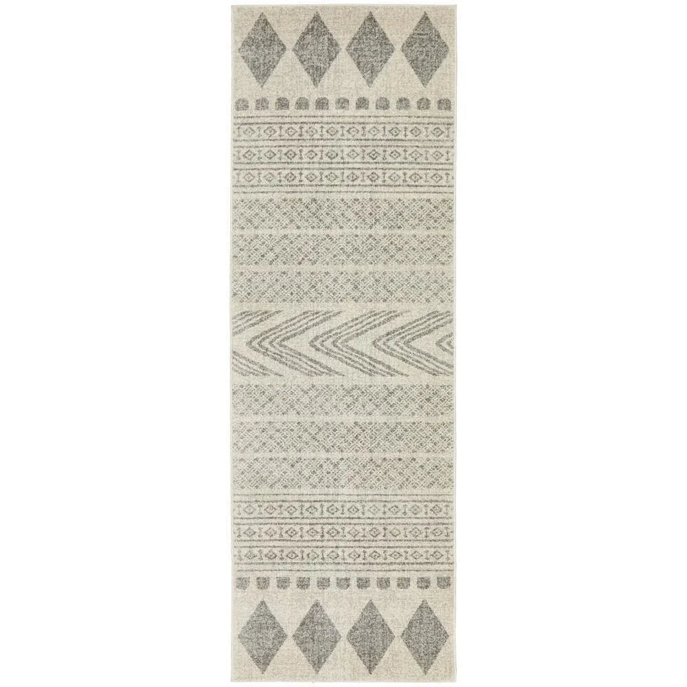 Mirage Adani  Modern Tribal Design Grey Runner Rug - ICONIC RUGS
