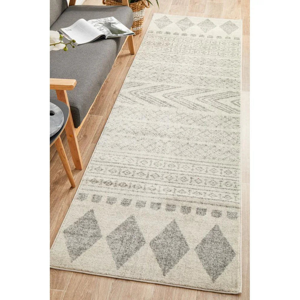 Mirage Adani  Modern Tribal Design Grey Runner Rug - ICONIC RUGS