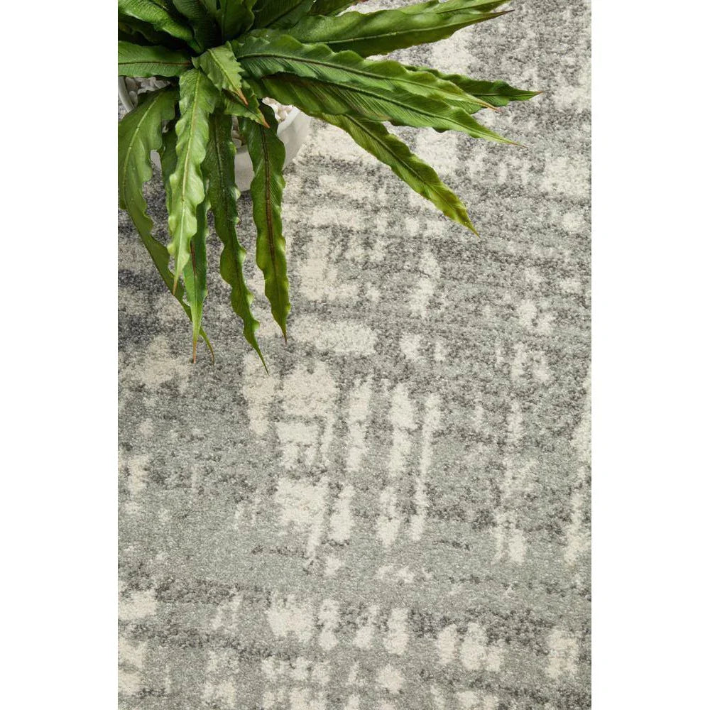 Mirage Ashley Abstract Modern Silver Grey Round Rug - ICONIC RUGS