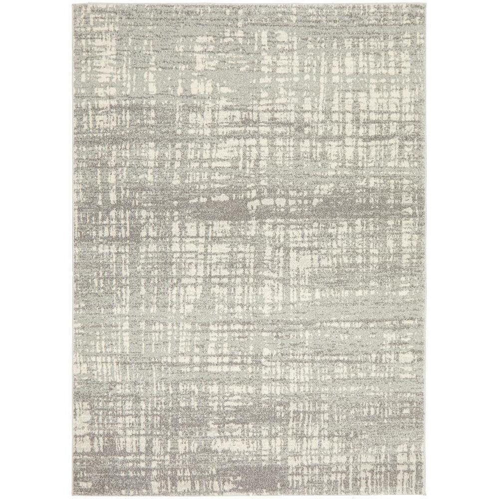 Mirage Ashley Abstract Modern Silver Grey Rug - ICONIC RUGS