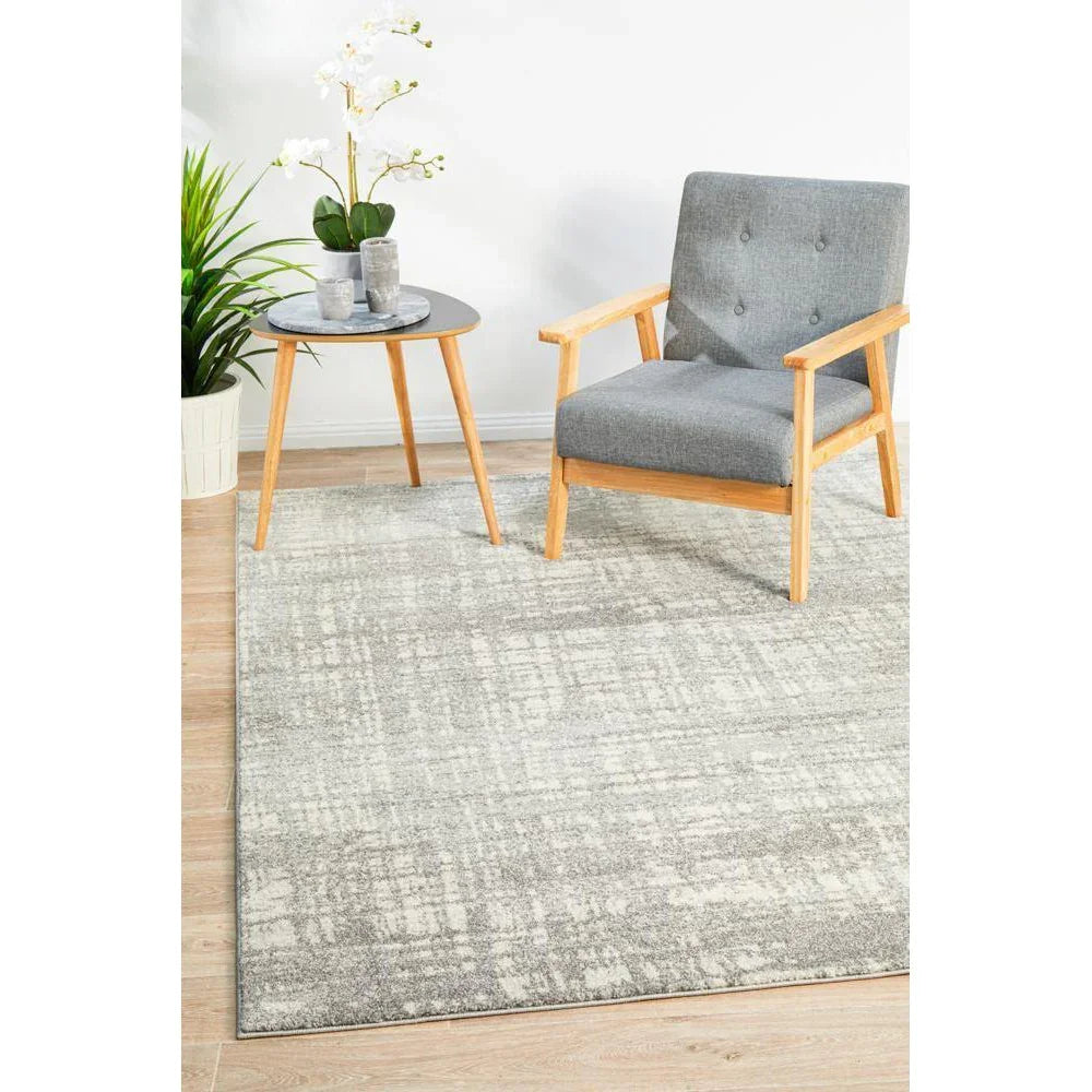 Mirage Ashley Abstract Modern Silver Grey Rug - ICONIC RUGS