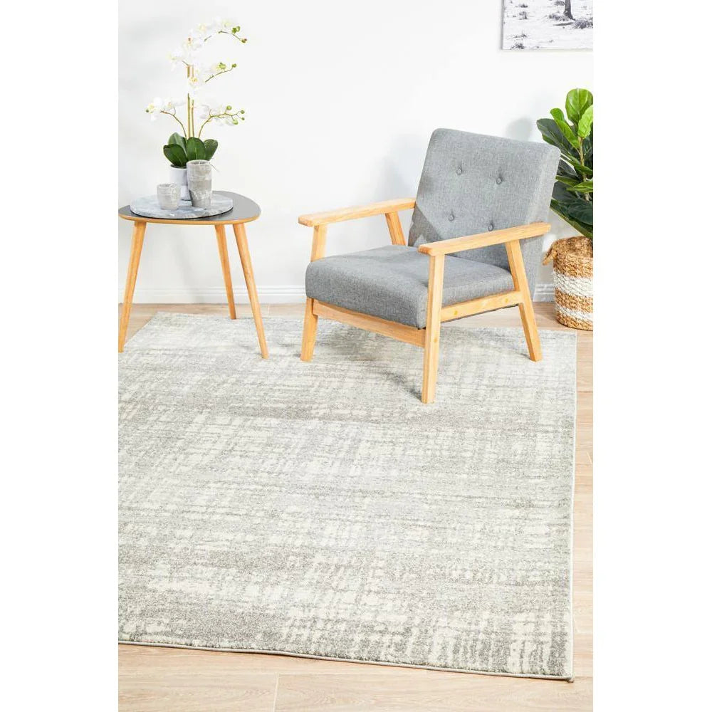 Mirage Ashley Abstract Modern Silver Grey Rug - ICONIC RUGS