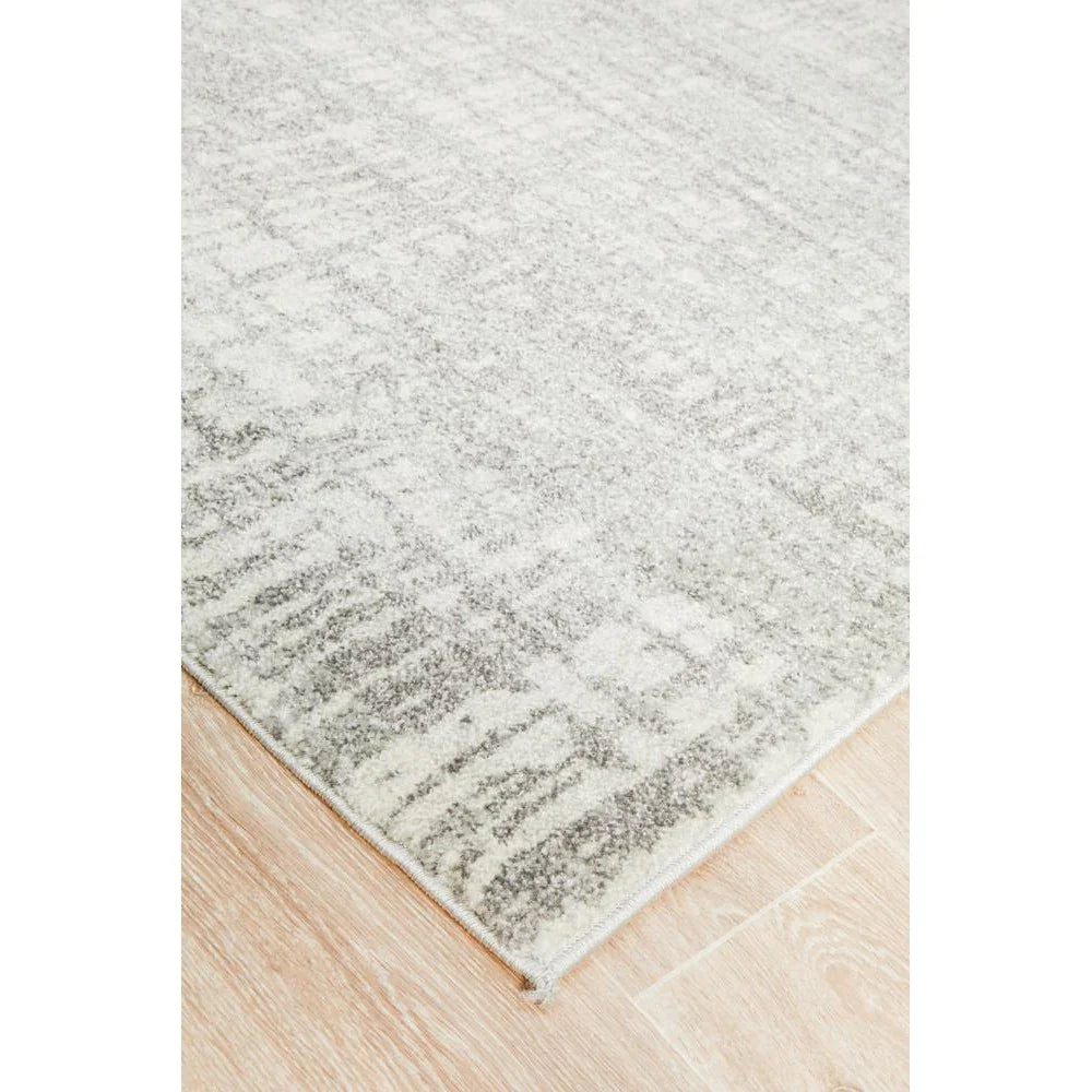 Mirage Ashley Abstract Modern Silver Grey Rug - ICONIC RUGS