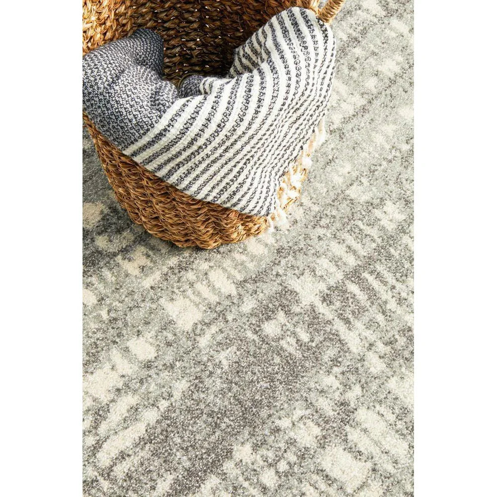 Mirage Ashley Abstract Modern Silver Grey Rug - ICONIC RUGS