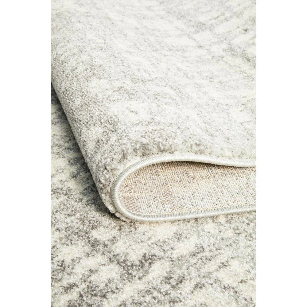 Mirage Ashley Abstract Modern Silver Grey Rug - ICONIC RUGS
