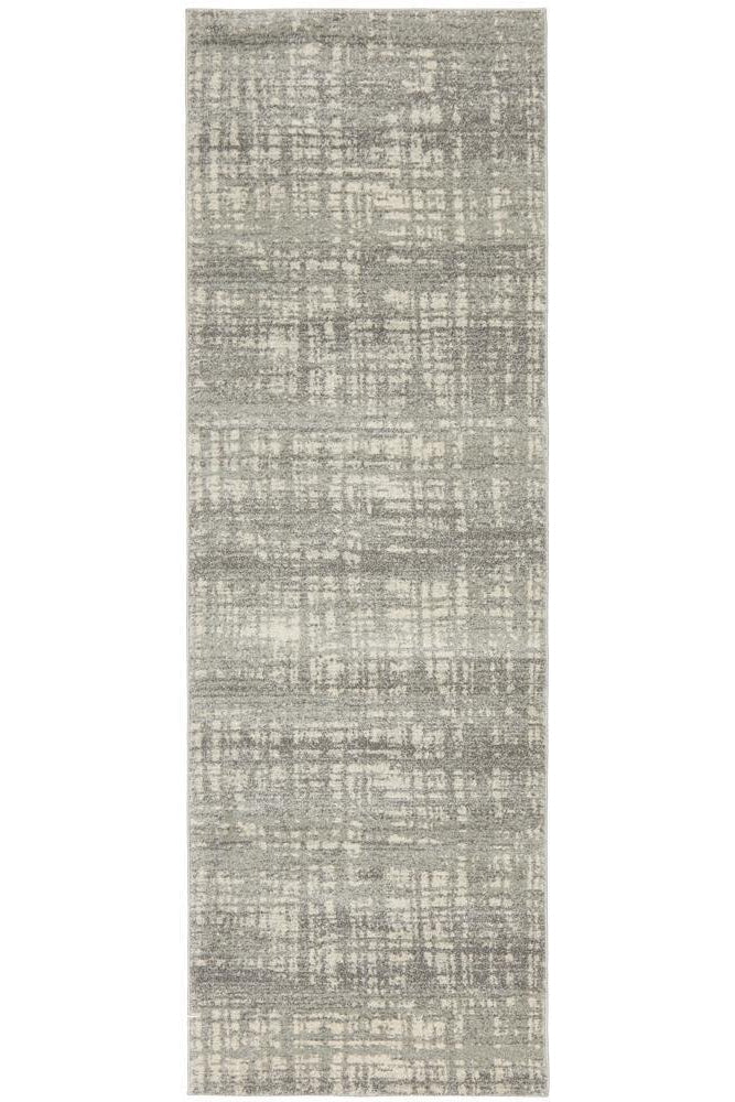 Mirage Ashley Abstract Modern Silver Grey Runner Rug - ICONIC RUGS