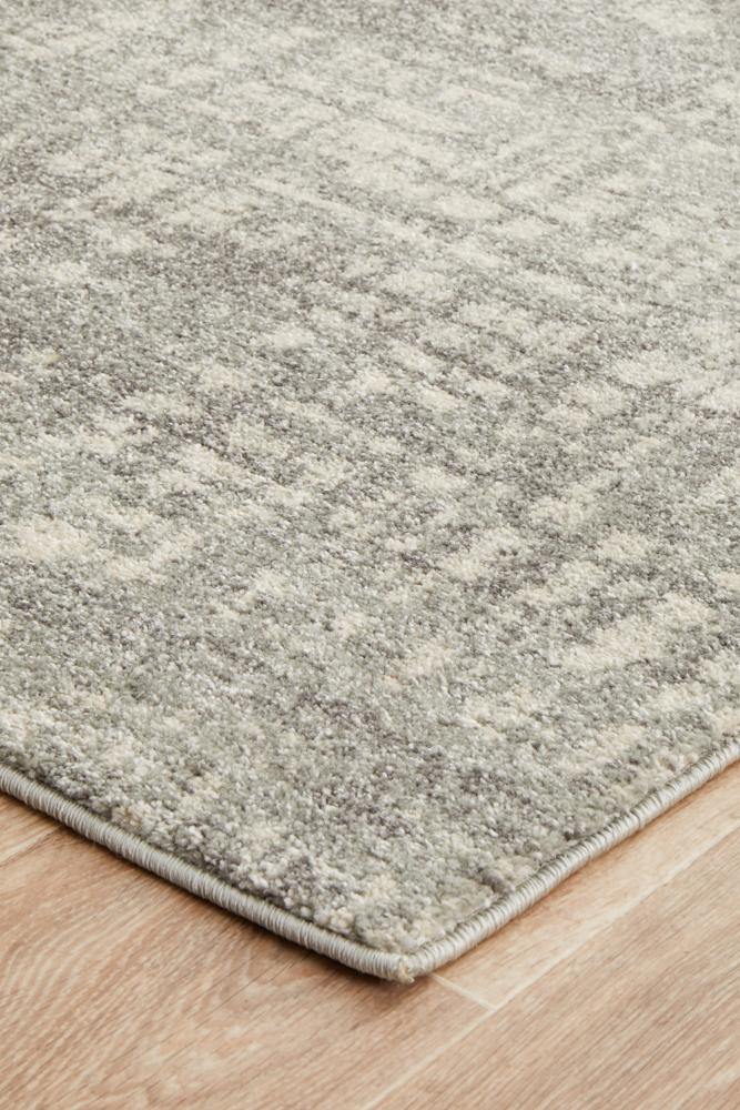 Mirage Ashley Abstract Modern Silver Grey Runner Rug - ICONIC RUGS