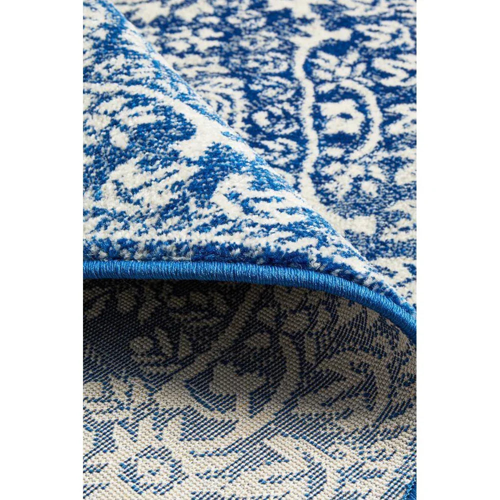 Mirage Gwyneth Stunning Transitional Navy Round Rug - ICONIC RUGS