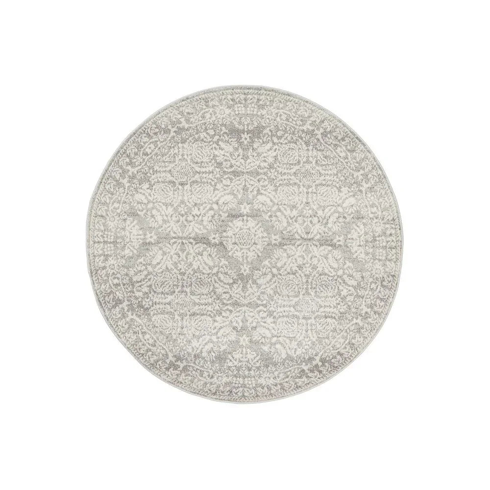 Mirage Gwyneth Stunning Transitional Silver Round Rug - ICONIC RUGS