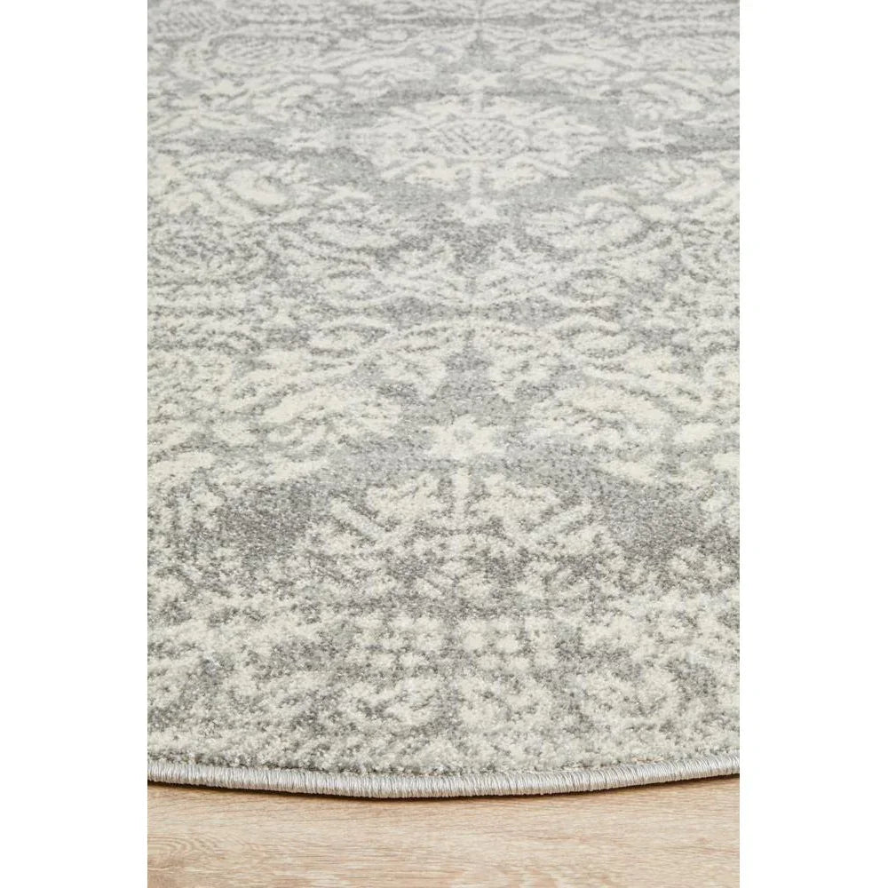 Mirage Gwyneth Stunning Transitional Silver Round Rug - ICONIC RUGS