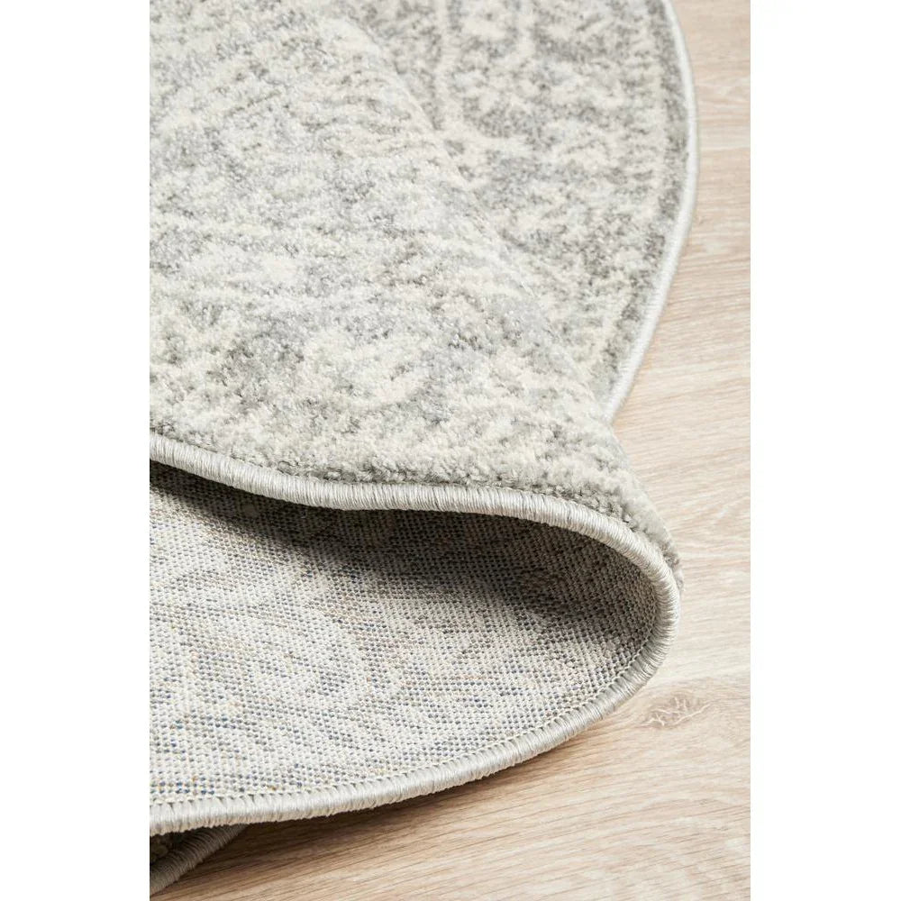 Mirage Gwyneth Stunning Transitional Silver Round Rug - ICONIC RUGS