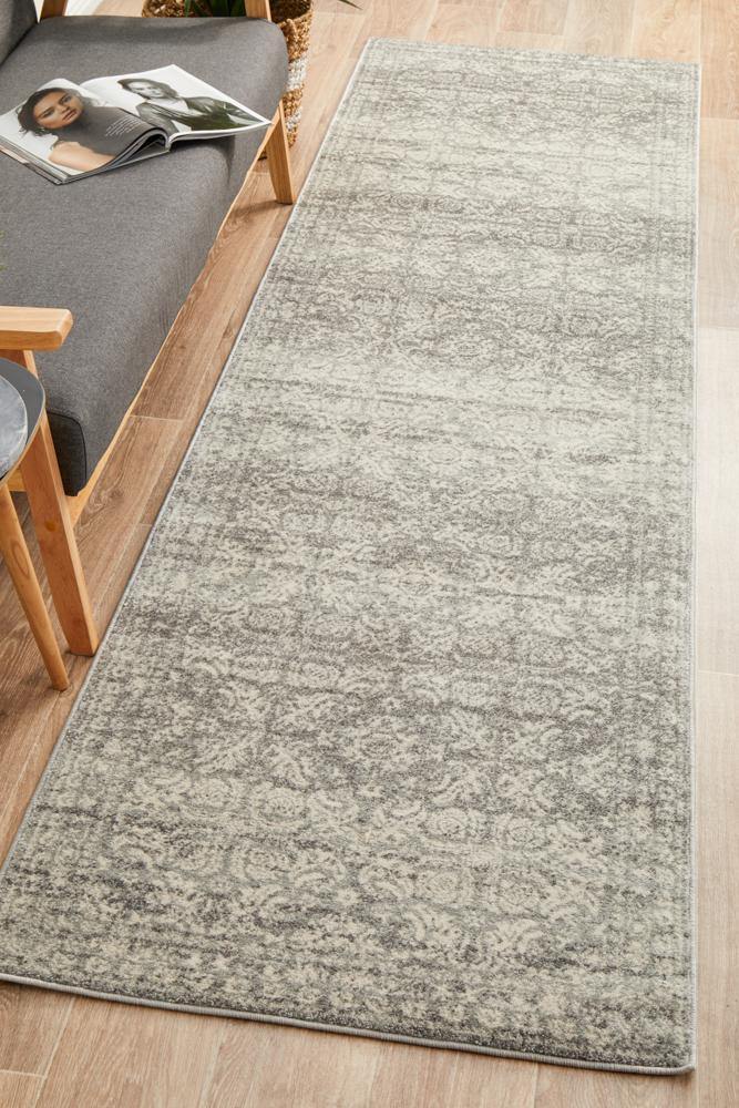 Mirage Gwyneth Stunning Transitional Silver Runner Rug - ICONIC RUGS