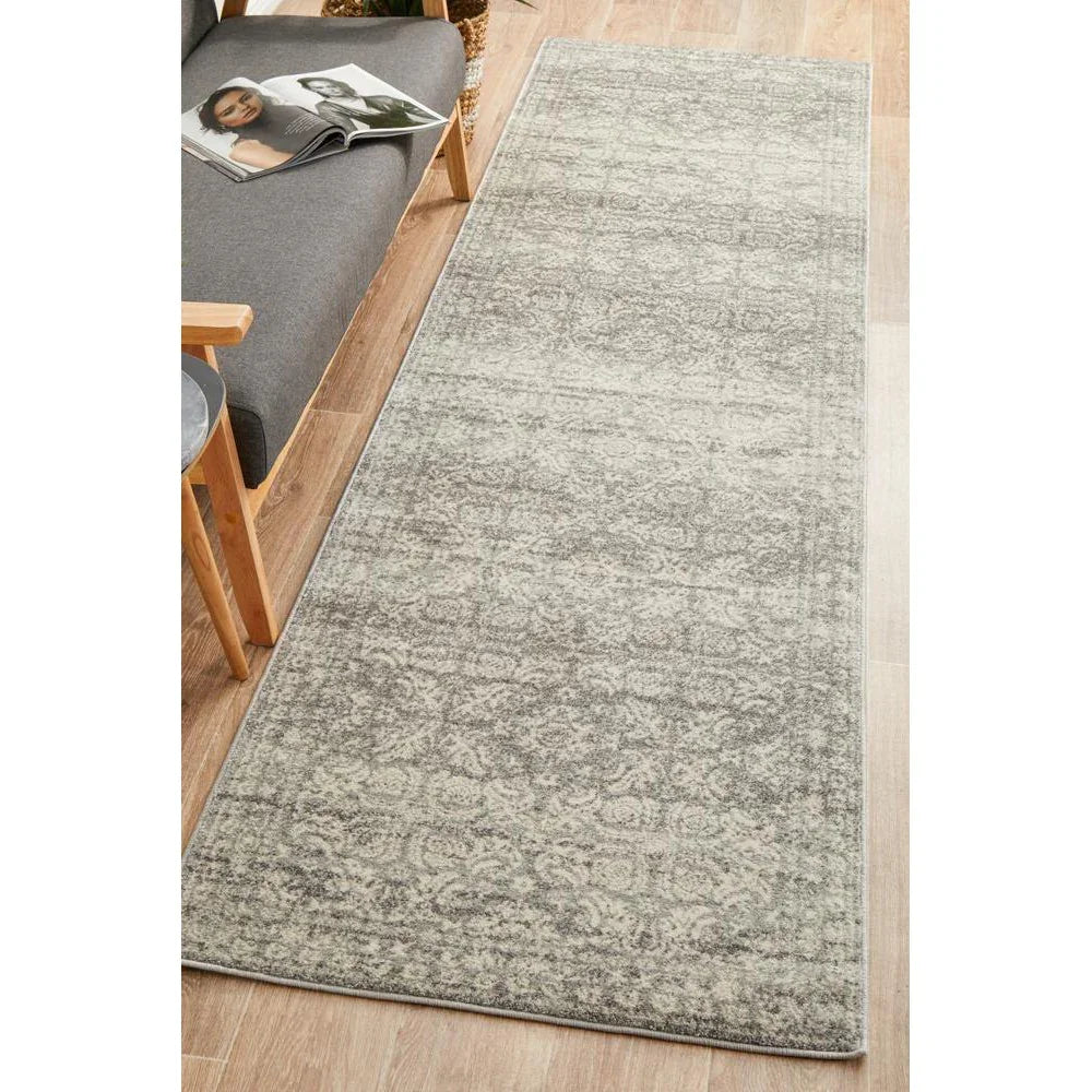 Mirage Gwyneth Stunning Transitional Silver Runner Rug - ICONIC RUGS