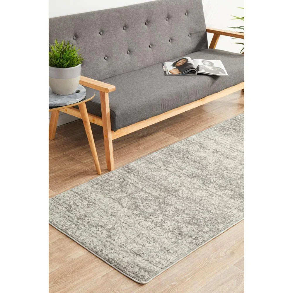 Mirage Gwyneth Stunning Transitional Silver Runner Rug - ICONIC RUGS