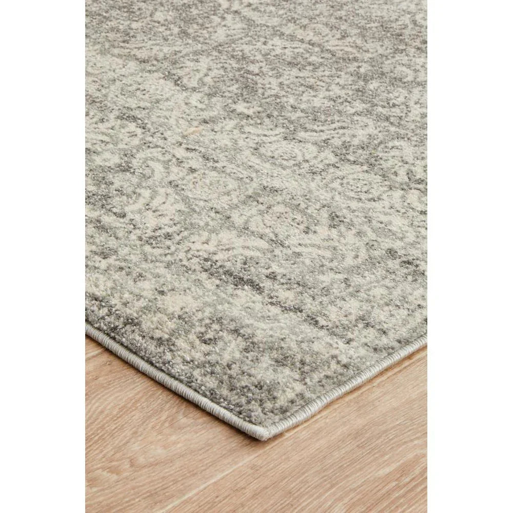 Mirage Gwyneth Stunning Transitional Silver Runner Rug - ICONIC RUGS
