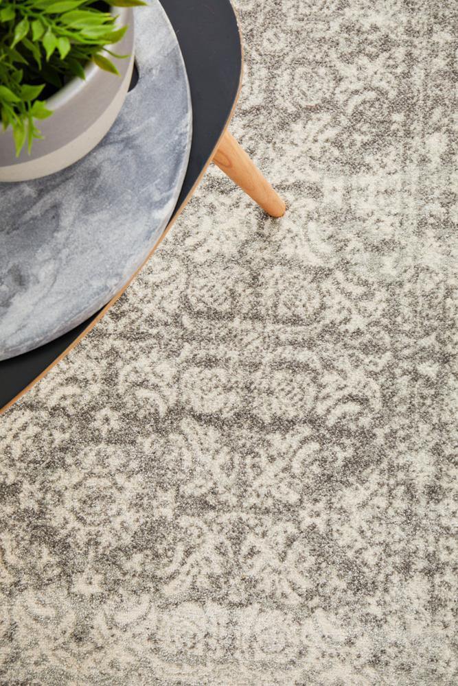 Mirage Gwyneth Stunning Transitional Silver Runner Rug - ICONIC RUGS