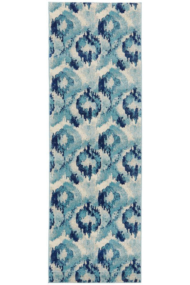 Mirage Lesley Whimsical Blue Runner Rug - ICONIC RUGS