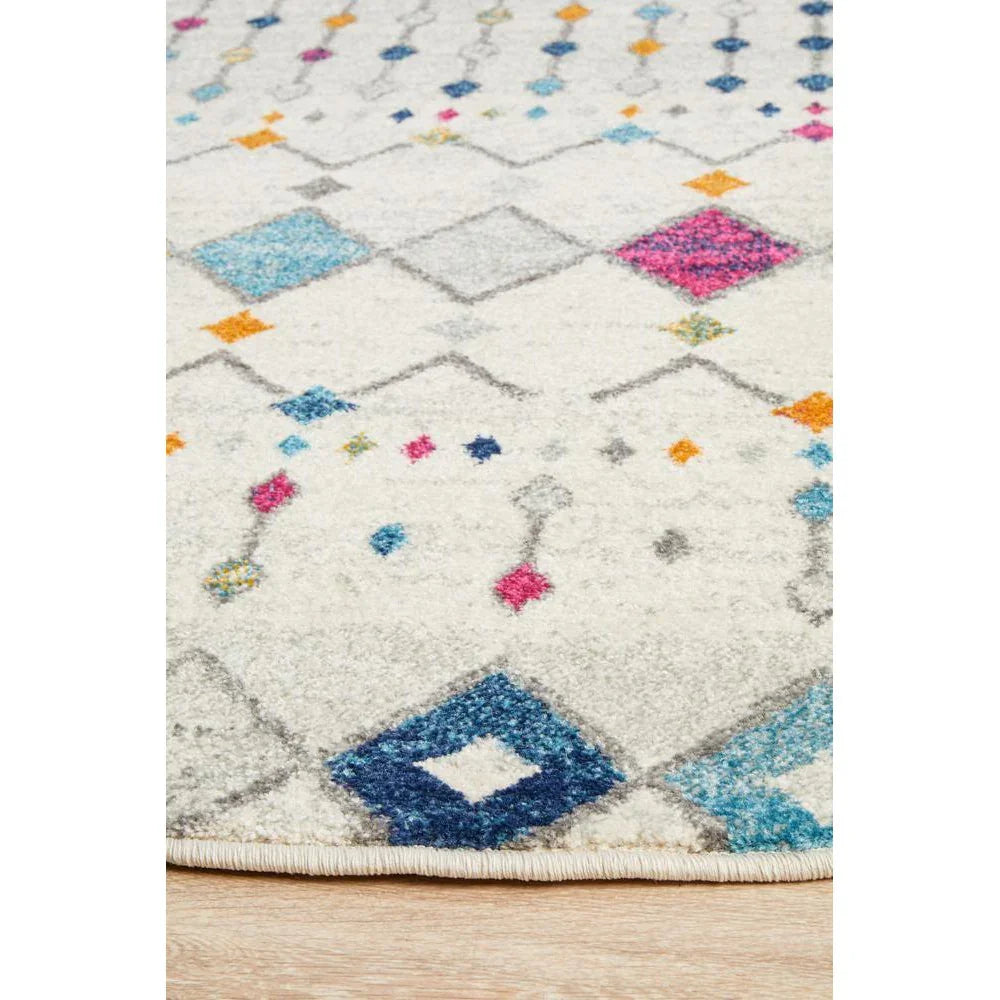 Mirage Peggy Tribal Morrocan Style Multi Round Rug - ICONIC RUGS