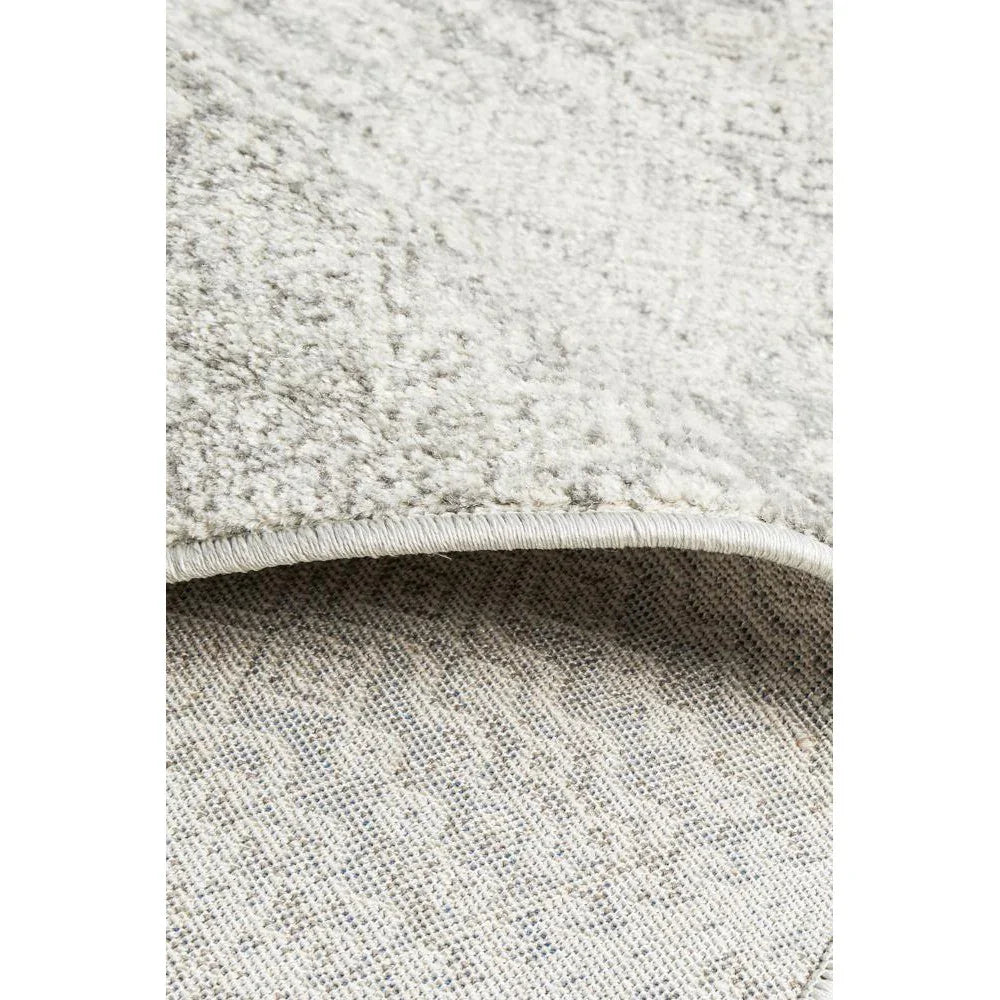 Mirage Zelda Silver Grey Round Rug - ICONIC RUGS