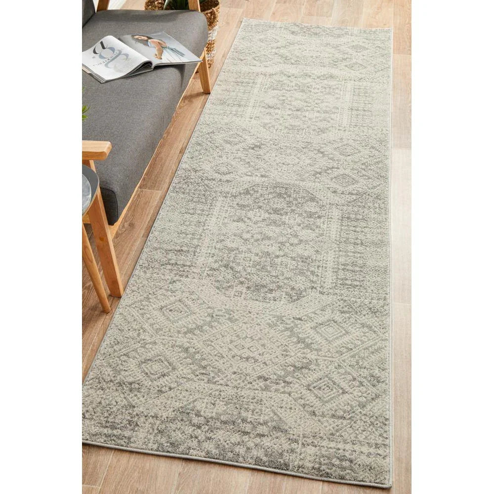 Mirage Zelda Silver Grey Runner Rug - ICONIC RUGS