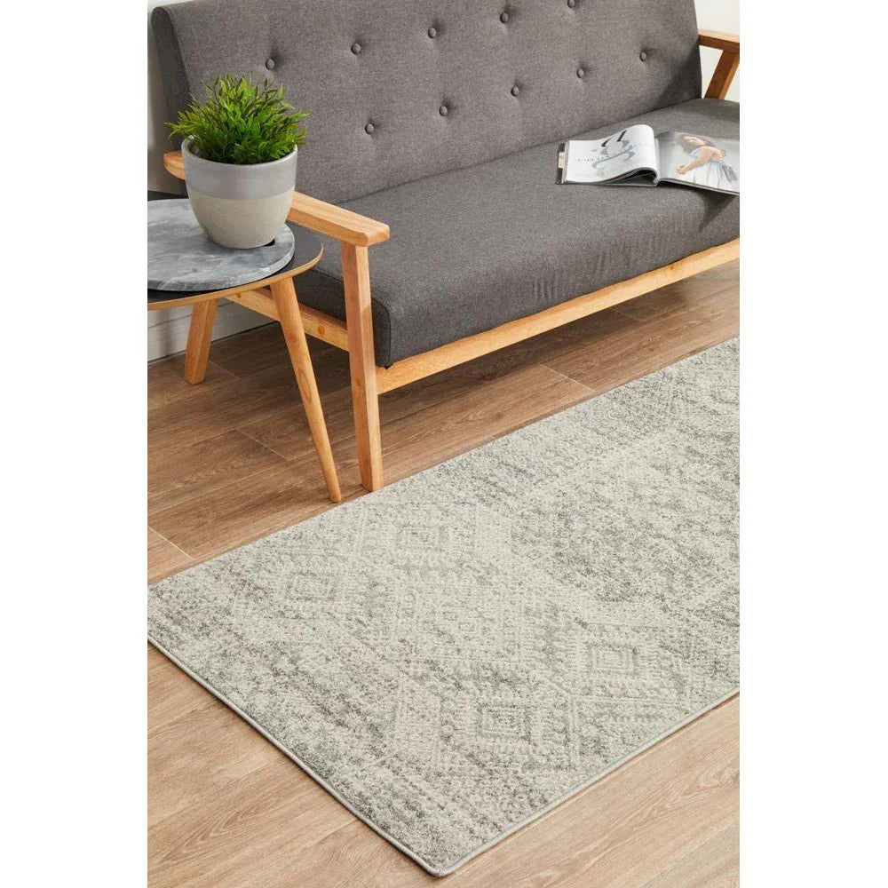 Mirage Zelda Silver Grey Runner Rug - ICONIC RUGS