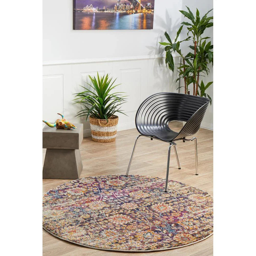Mirage Zolan Transitional Multi Round Rug - ICONIC RUGS