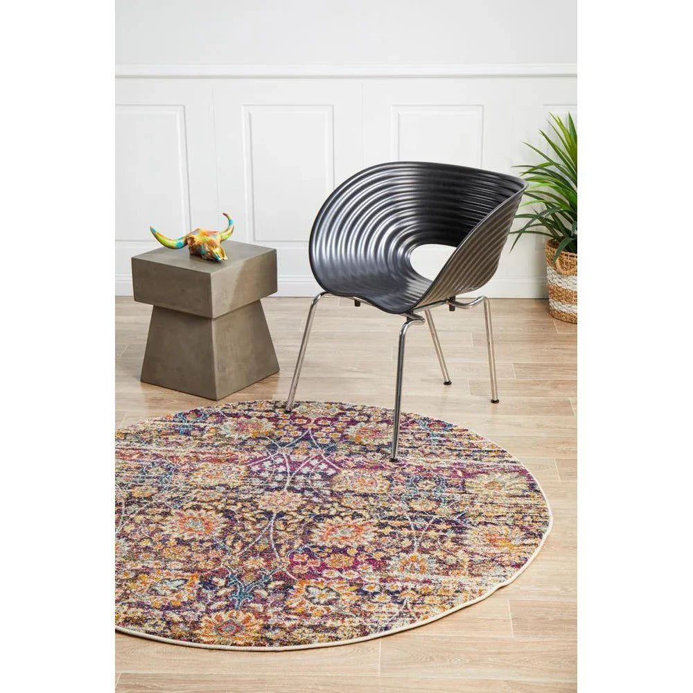 Mirage Zolan Transitional Multi Round Rug - ICONIC RUGS