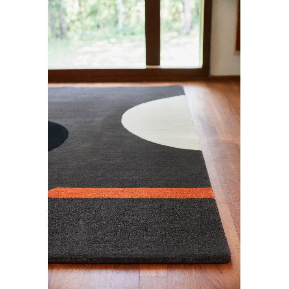 Orla Kiely Geo Flower Graphite Pure Wool Designer Rug