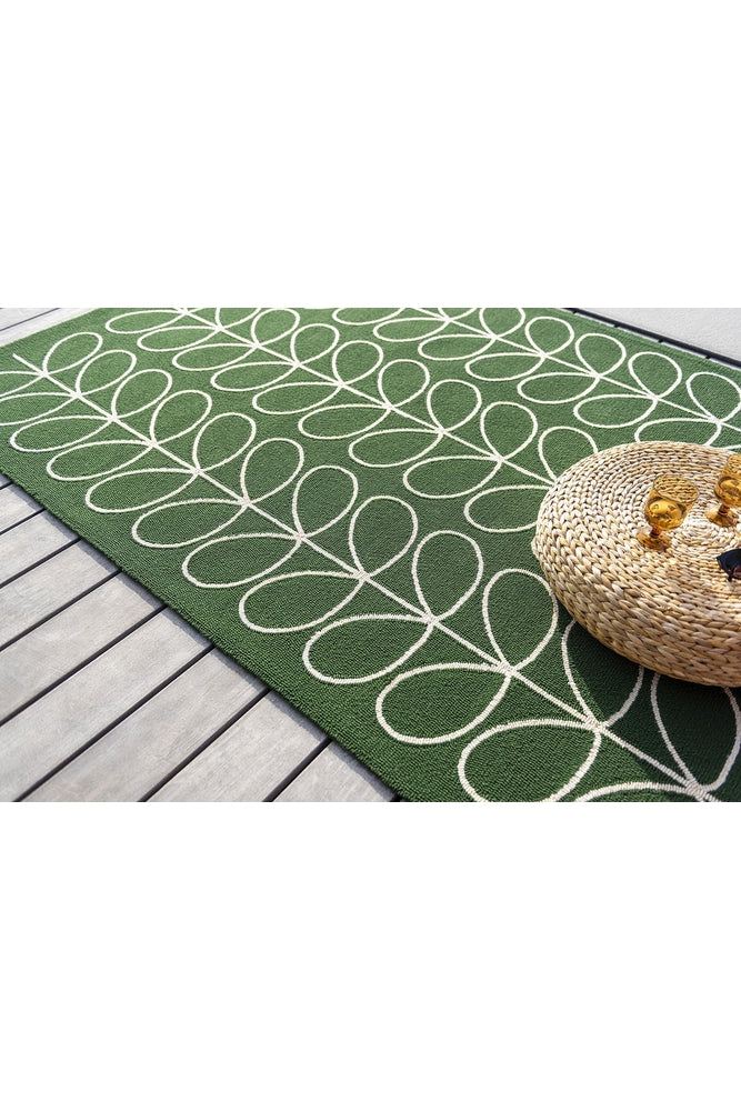 Orla Kiely Linear Stem Jade Designer Outdoor Rug