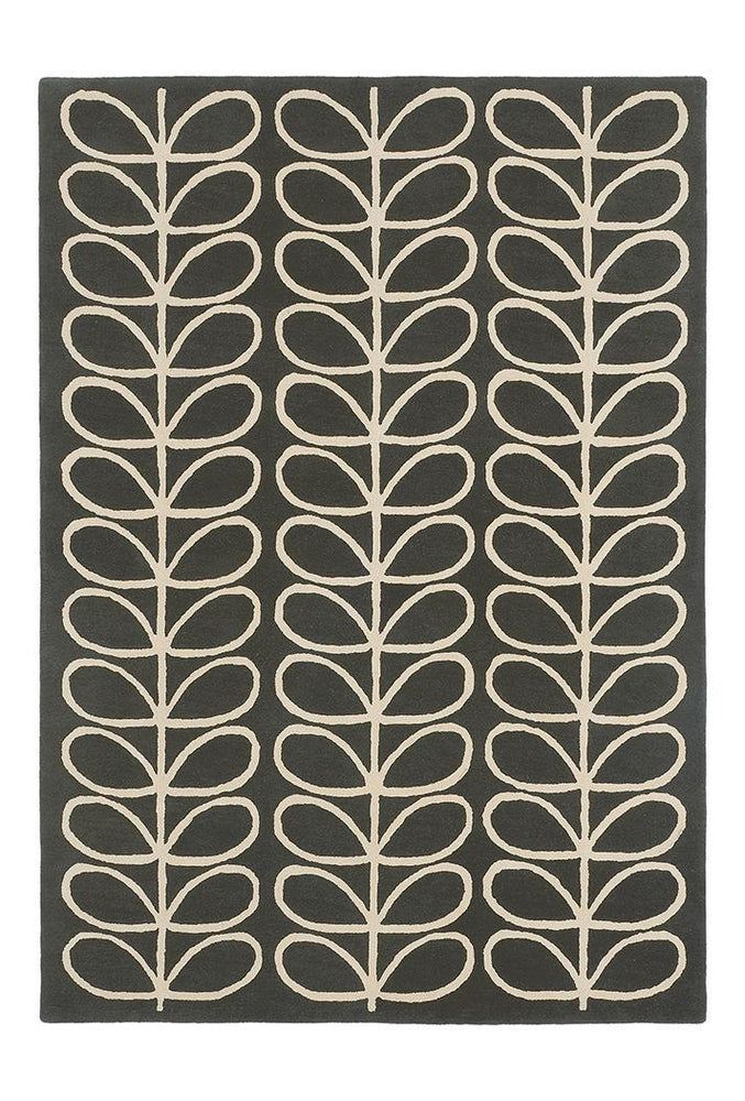 Orla Kiely Linear Stem Slate Pure Wool Designer Rug