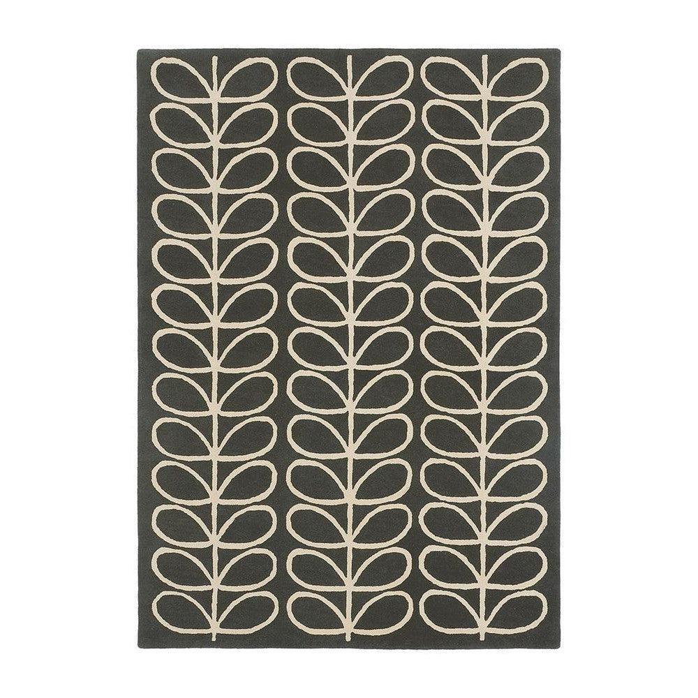 Orla Kiely Linear Stem Slate Pure Wool Designer Rug
