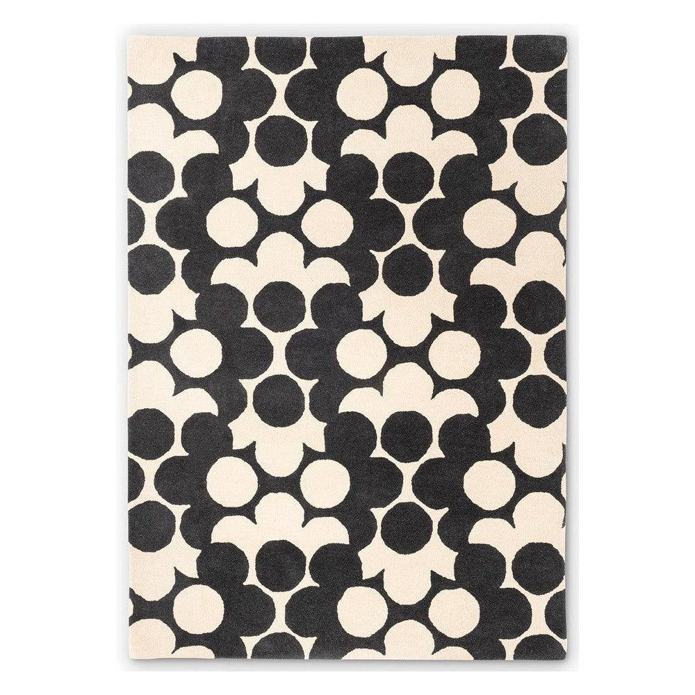 Orla Kiely Puzzle Flower Slate Pure Wool Designer Rug