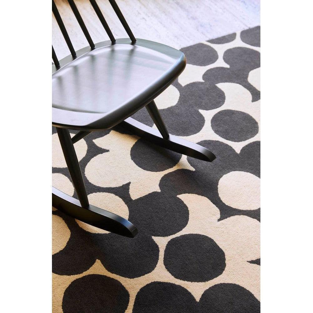 Orla Kiely Puzzle Flower Slate Pure Wool Designer Rug