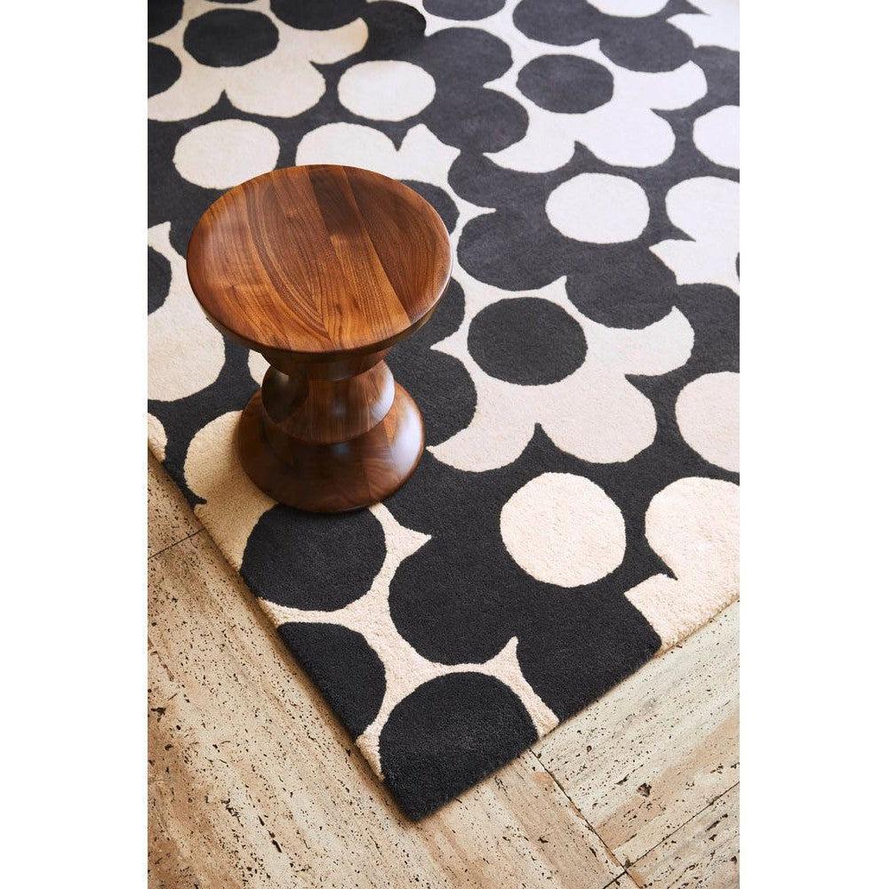 Orla Kiely Puzzle Flower Slate Pure Wool Designer Rug